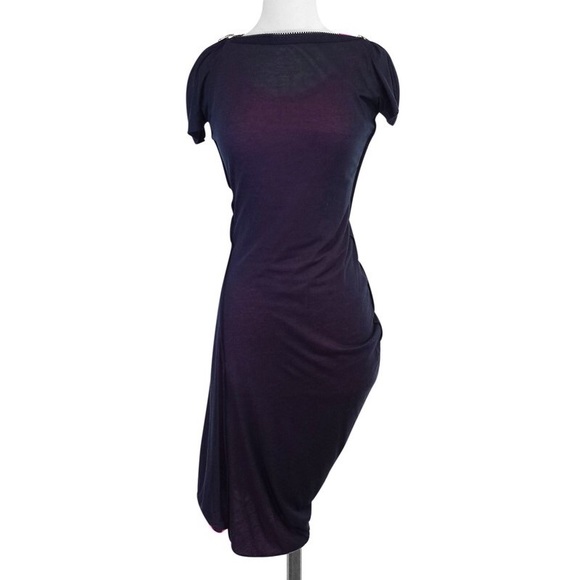 Alexander McQueen Dresses & Skirts - ALEXANDER MCQUEEN navy/hot pink asymmetrical dress